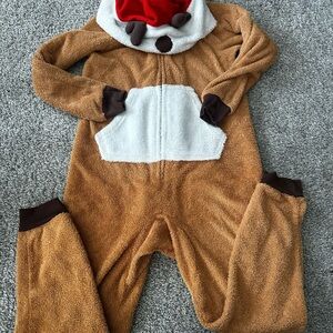Cozy Brown Reindeer Kids One Piece